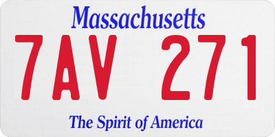 MA license plate 7AV271