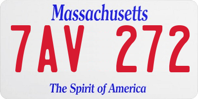 MA license plate 7AV272