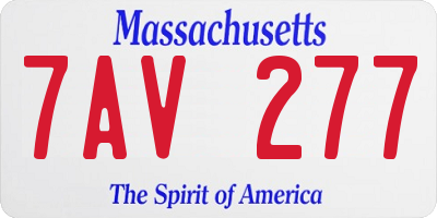 MA license plate 7AV277