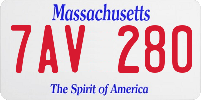 MA license plate 7AV280