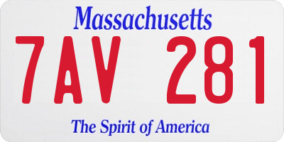 MA license plate 7AV281
