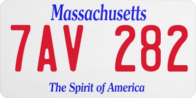 MA license plate 7AV282