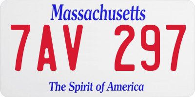 MA license plate 7AV297