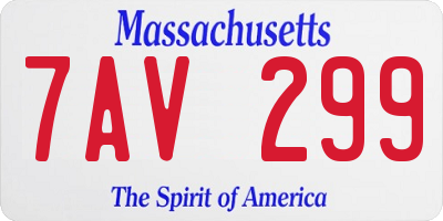 MA license plate 7AV299