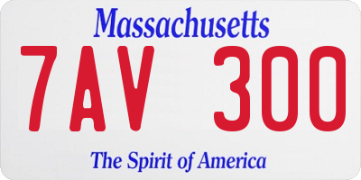 MA license plate 7AV300