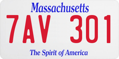 MA license plate 7AV301