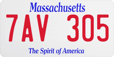 MA license plate 7AV305