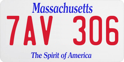 MA license plate 7AV306
