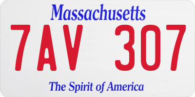 MA license plate 7AV307
