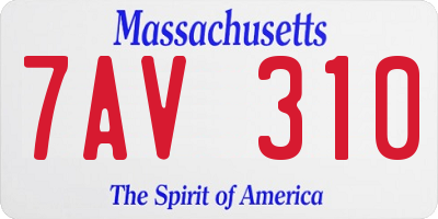 MA license plate 7AV310