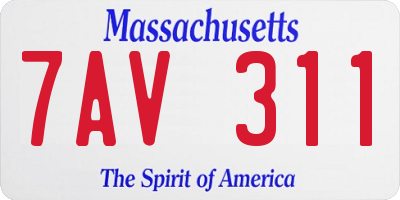 MA license plate 7AV311