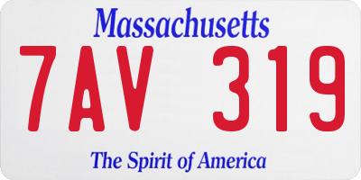 MA license plate 7AV319