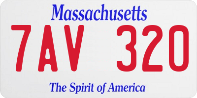 MA license plate 7AV320