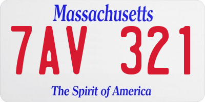 MA license plate 7AV321
