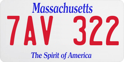MA license plate 7AV322