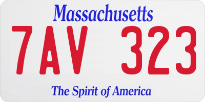 MA license plate 7AV323