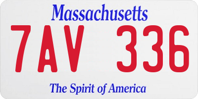 MA license plate 7AV336