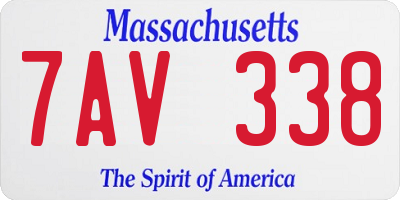 MA license plate 7AV338