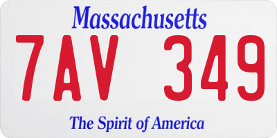 MA license plate 7AV349