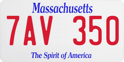 MA license plate 7AV350