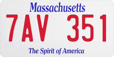 MA license plate 7AV351