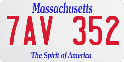 MA license plate 7AV352