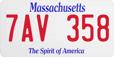 MA license plate 7AV358
