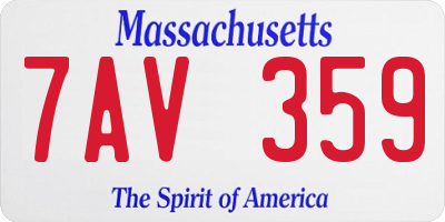 MA license plate 7AV359
