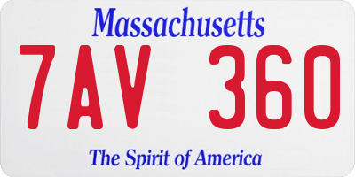 MA license plate 7AV360