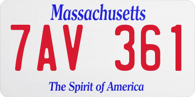 MA license plate 7AV361