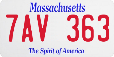 MA license plate 7AV363
