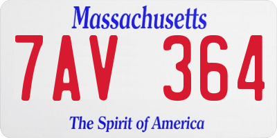 MA license plate 7AV364