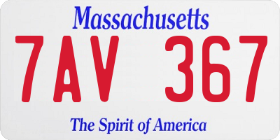MA license plate 7AV367