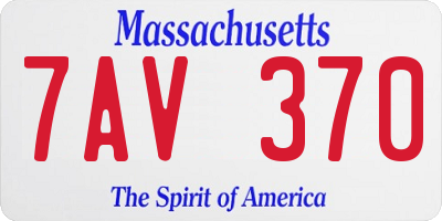 MA license plate 7AV370