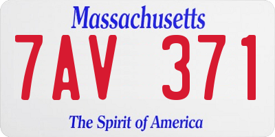 MA license plate 7AV371