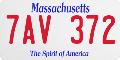 MA license plate 7AV372