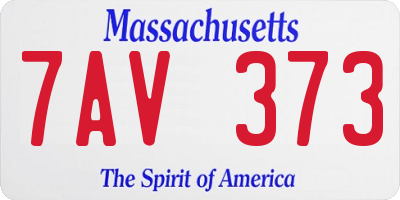 MA license plate 7AV373