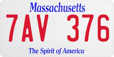 MA license plate 7AV376