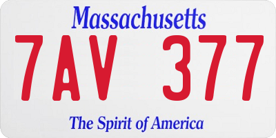 MA license plate 7AV377