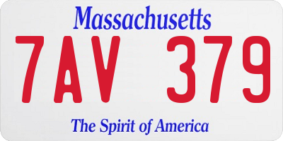 MA license plate 7AV379