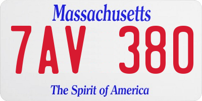 MA license plate 7AV380