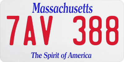 MA license plate 7AV388