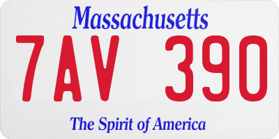 MA license plate 7AV390