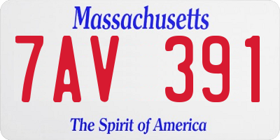 MA license plate 7AV391