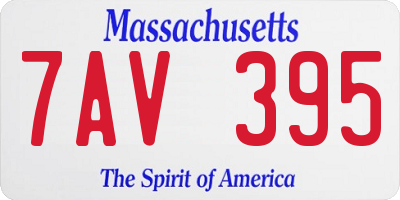 MA license plate 7AV395