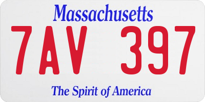 MA license plate 7AV397