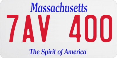 MA license plate 7AV400