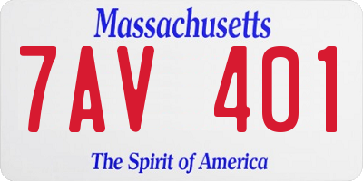 MA license plate 7AV401