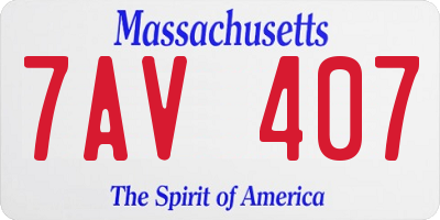 MA license plate 7AV407