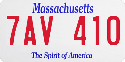 MA license plate 7AV410